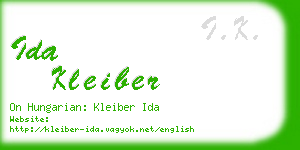 ida kleiber business card